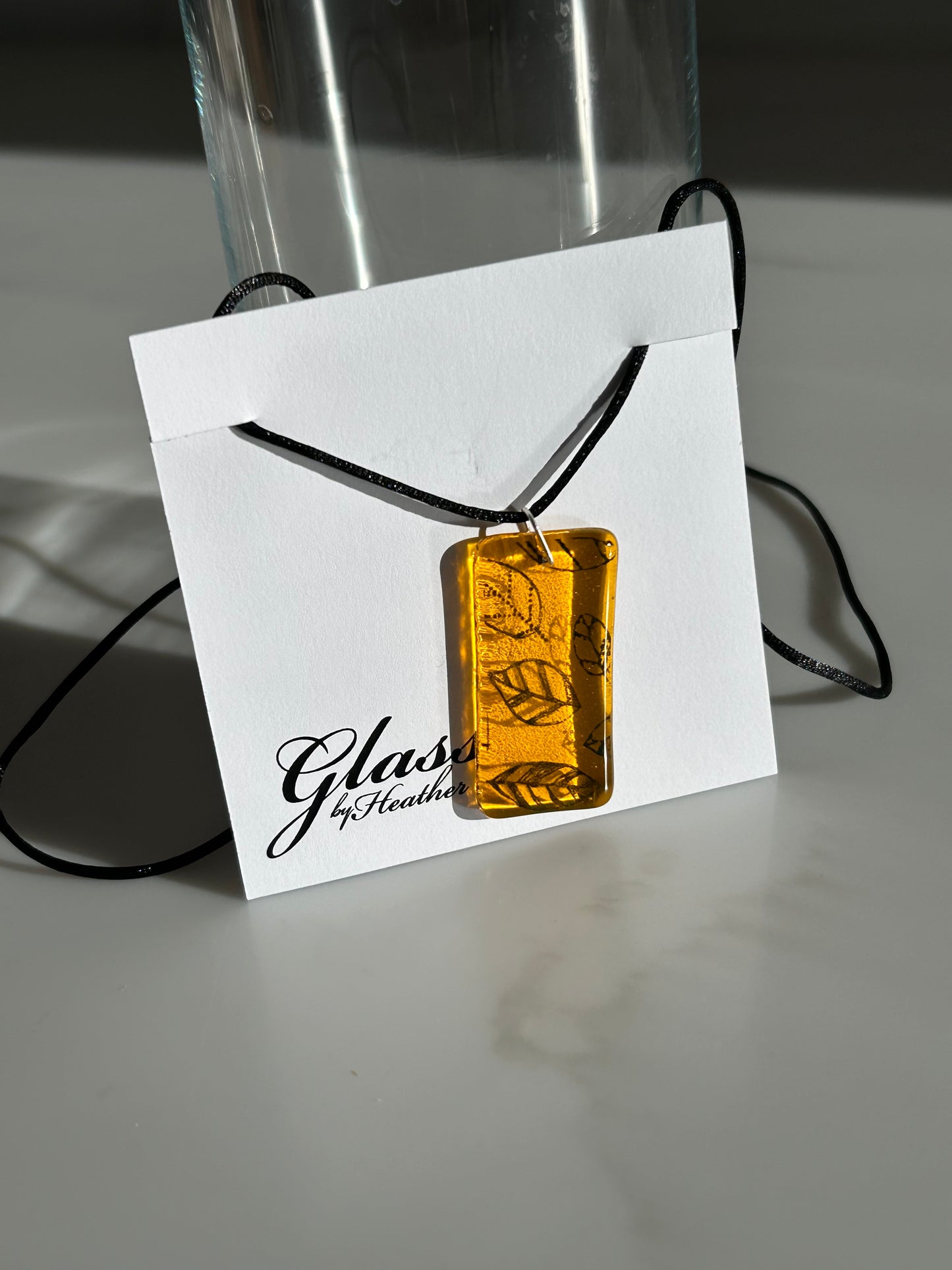 Glass Pendant - Leaves - by Heather Dawson