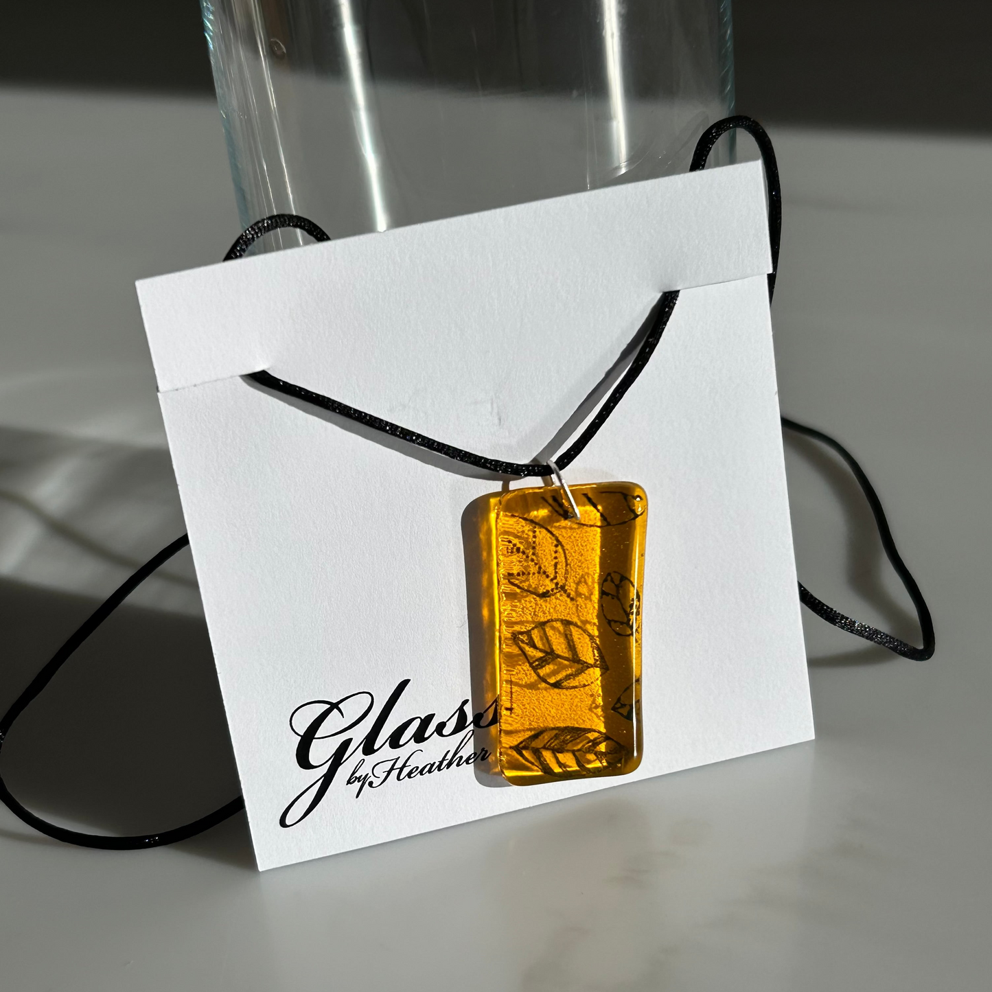 Glass Pendant - Leaves - by Heather Dawson