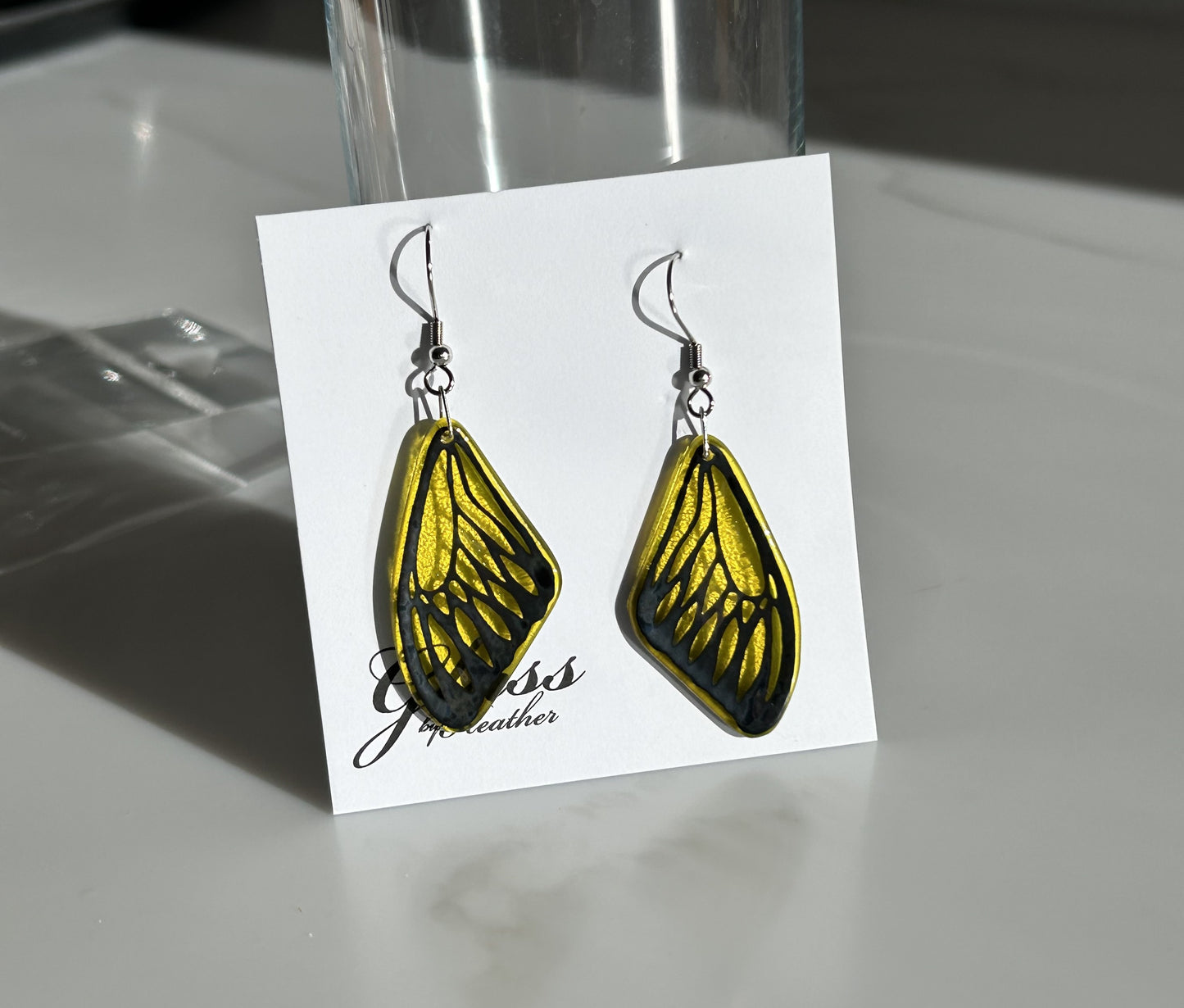 Glass Butterfly Wing Earrings - by Heather Dawson
