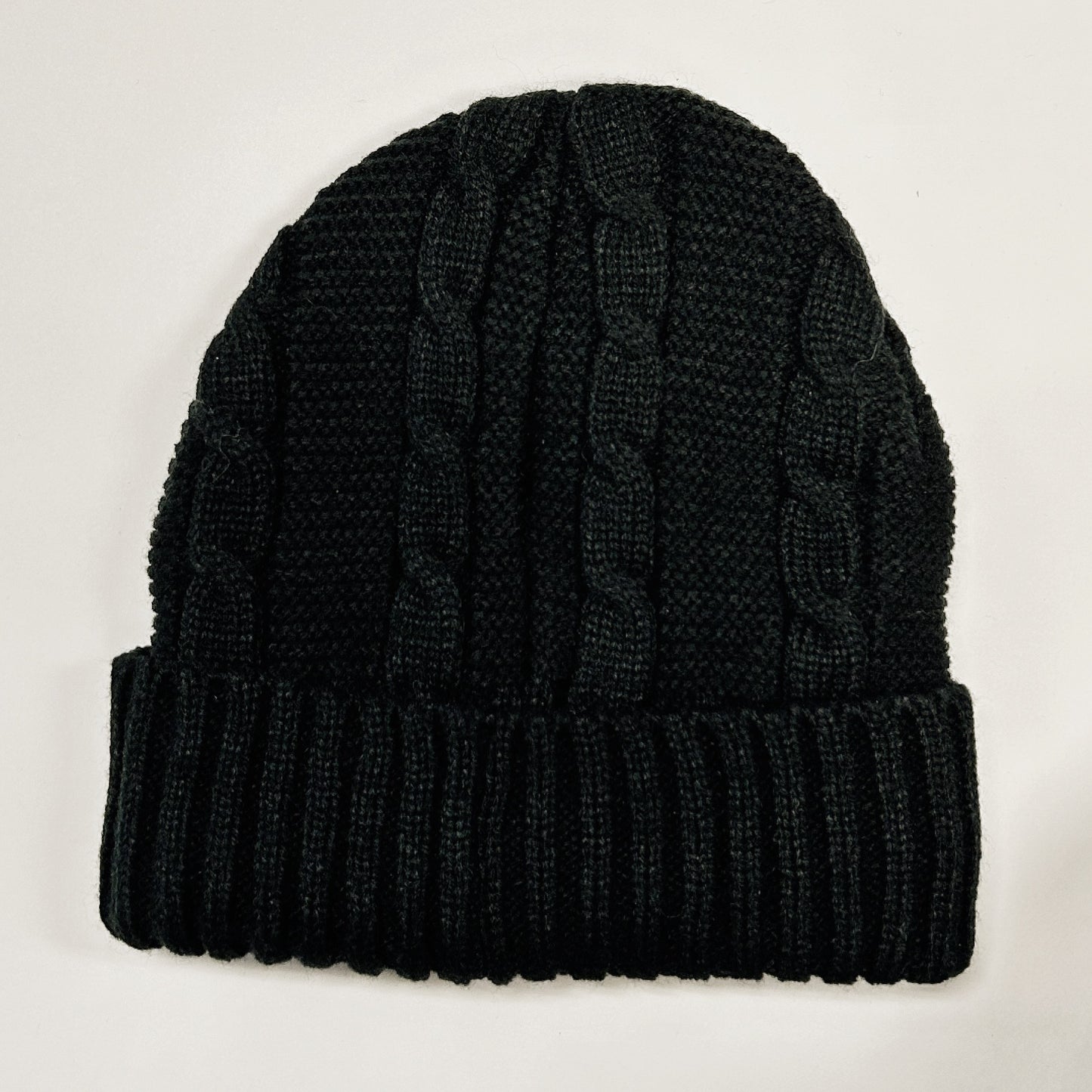 Black Cable Knit Toque