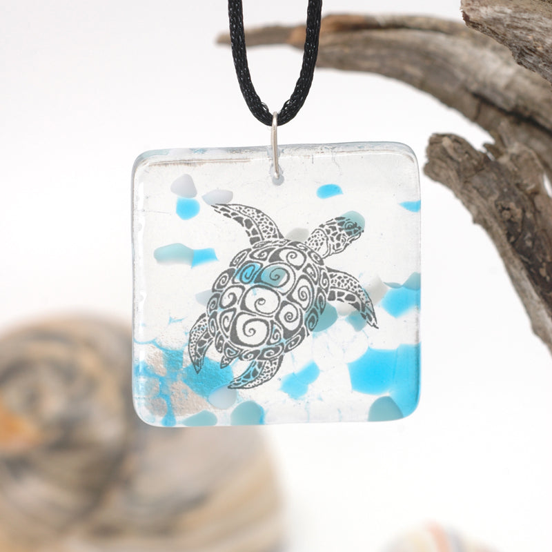 Glass Pendant - Sea Turtle - by Heather Dawson