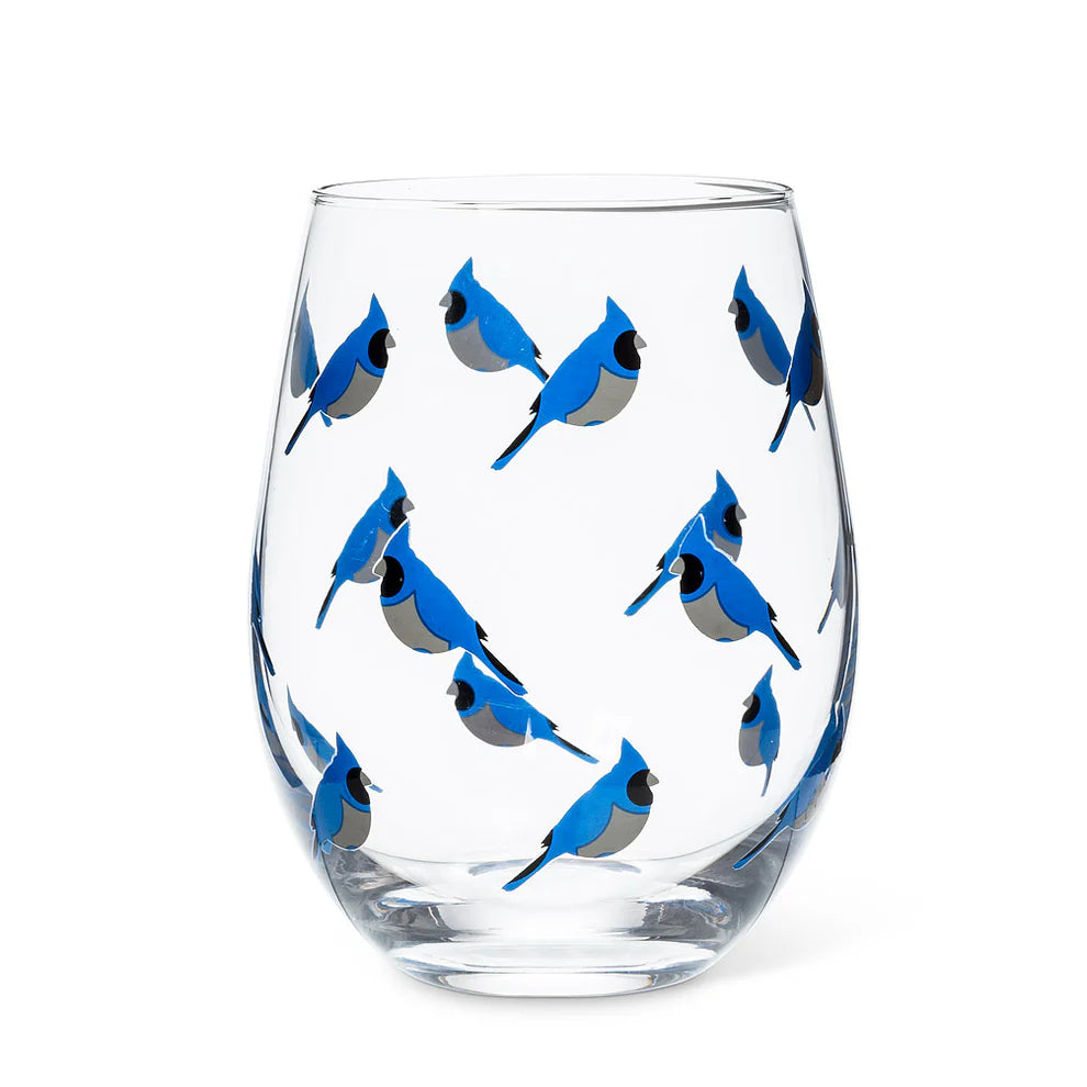 Blue Jay Stemless Wine Glass