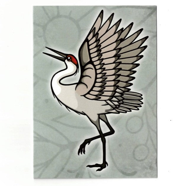 Animal Teachers Greeting Card - Sandhill Crane - by Justine Proulx