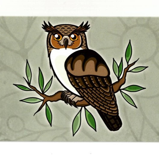 Animal Teachers Greeting Card - G.H Owl - by Justine Proulx