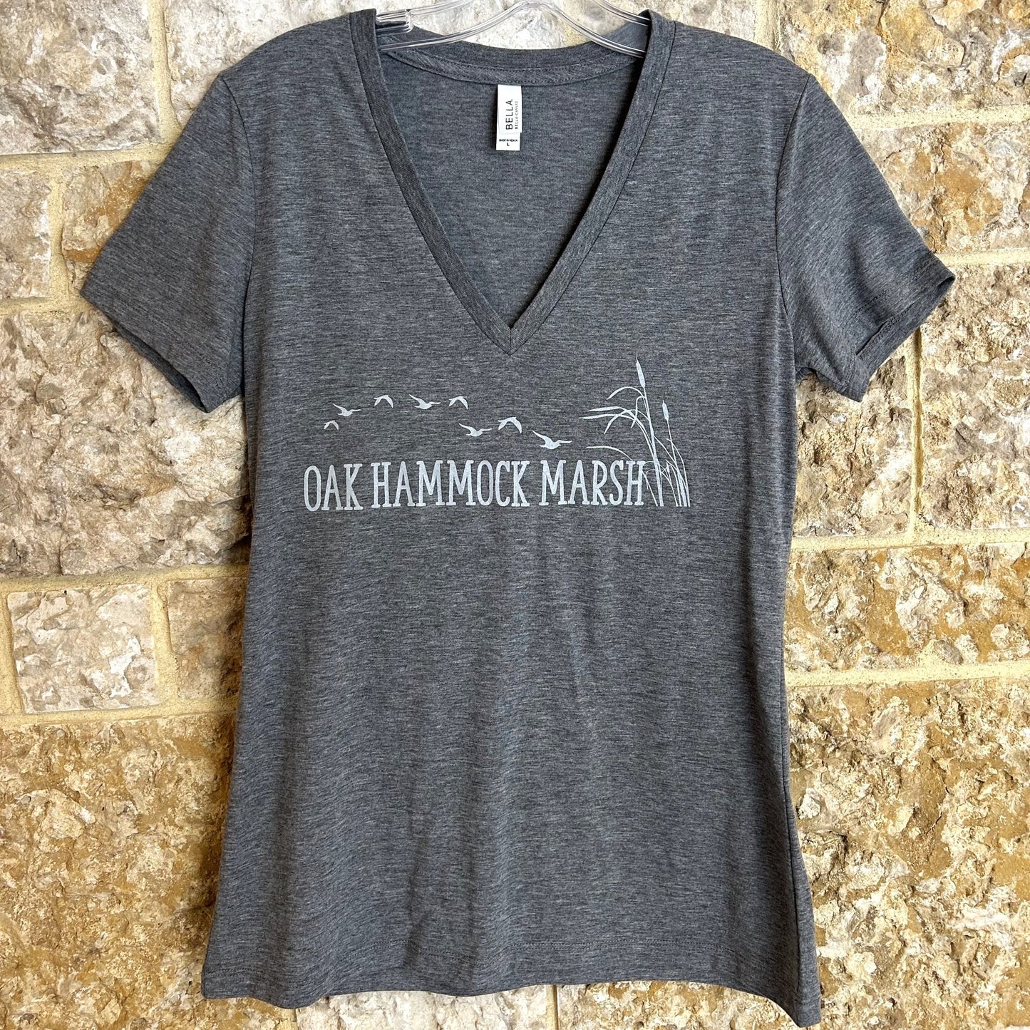Ladies OHM Cattail V Neck Tee