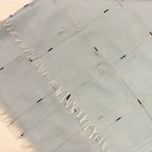 Fashion Scarf with Metallic Thread-Blue