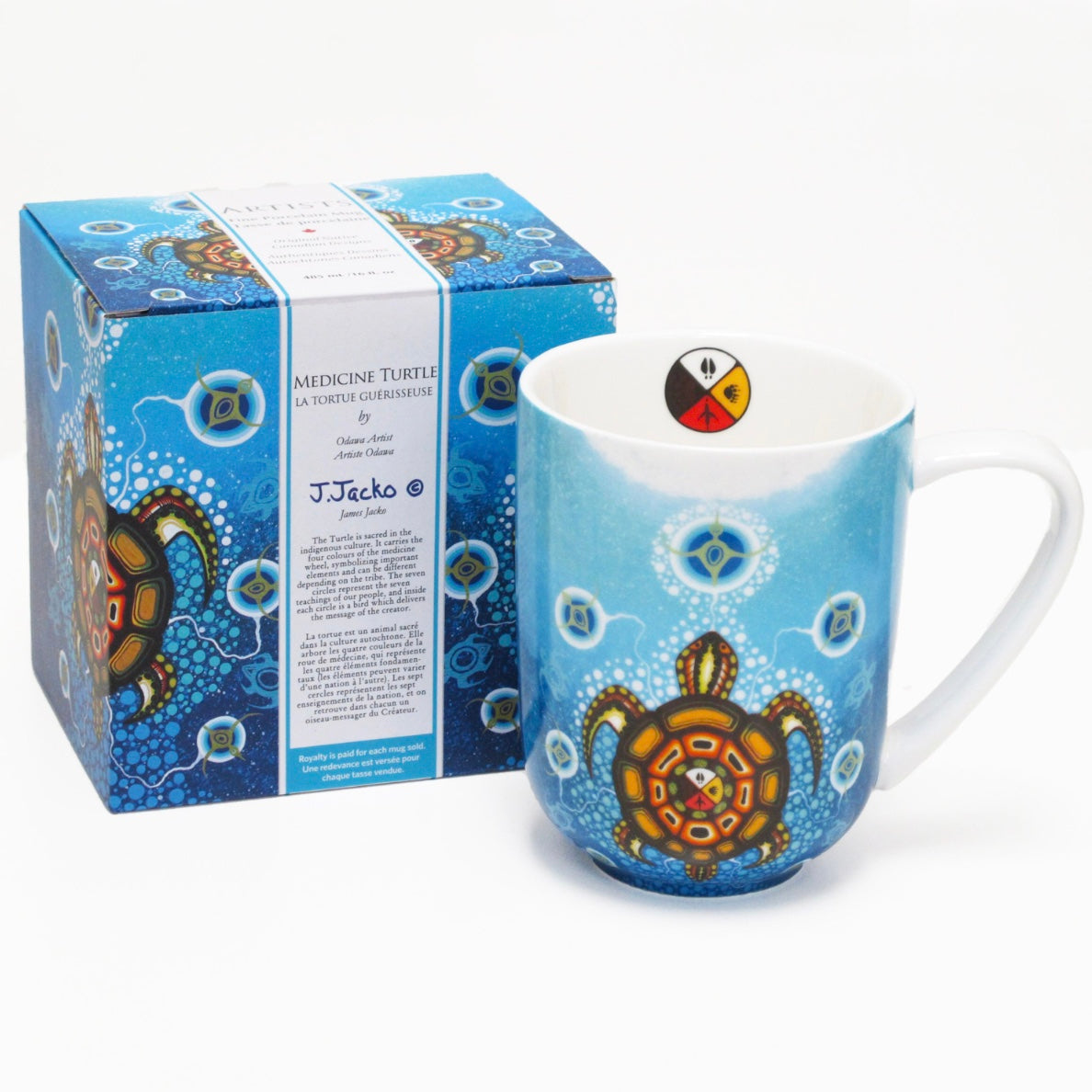 Indigenous Art Porcelain Mug - James Jacko Medicine Turtle