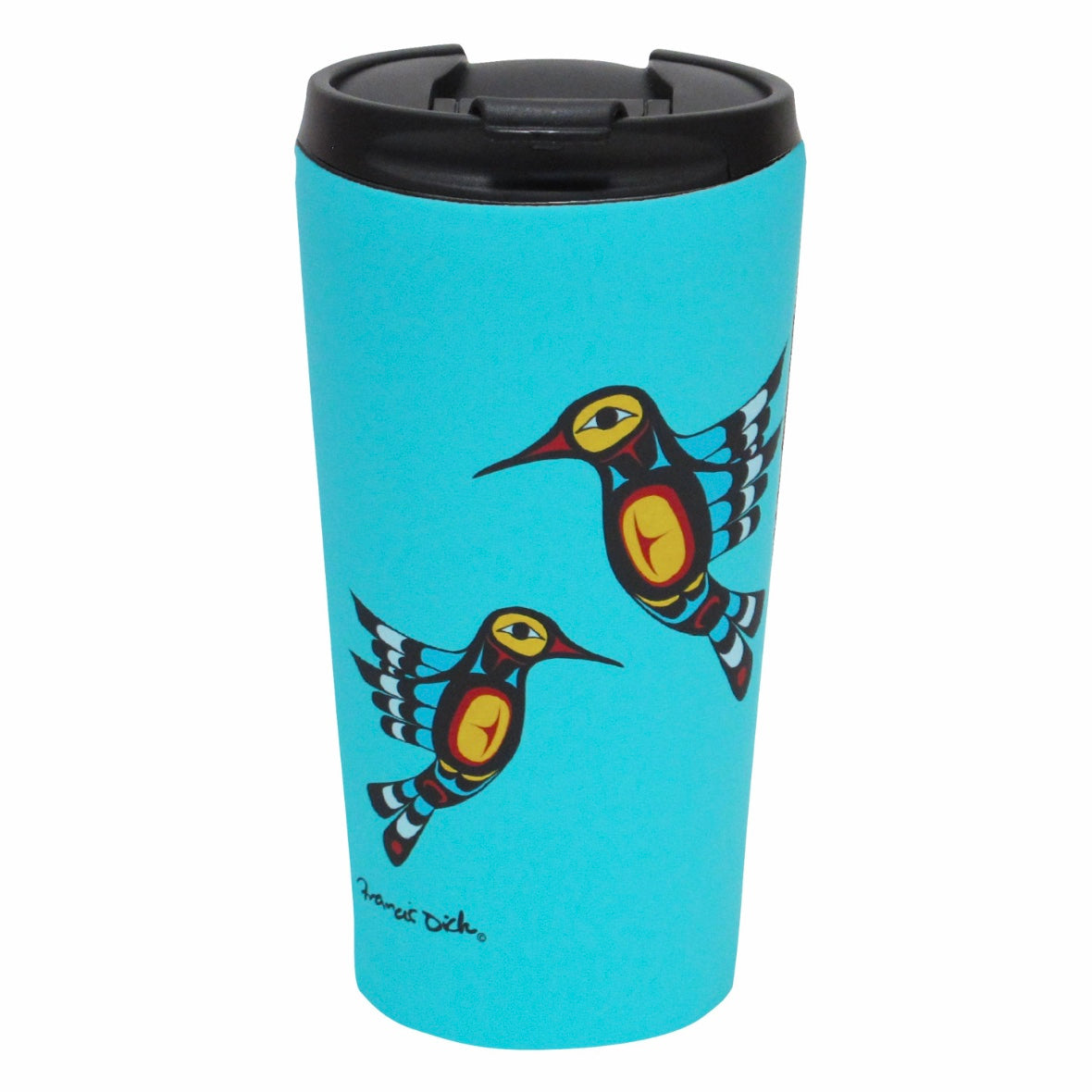 Indigenous Art - Francis Dick Hummingbird Travel Mug