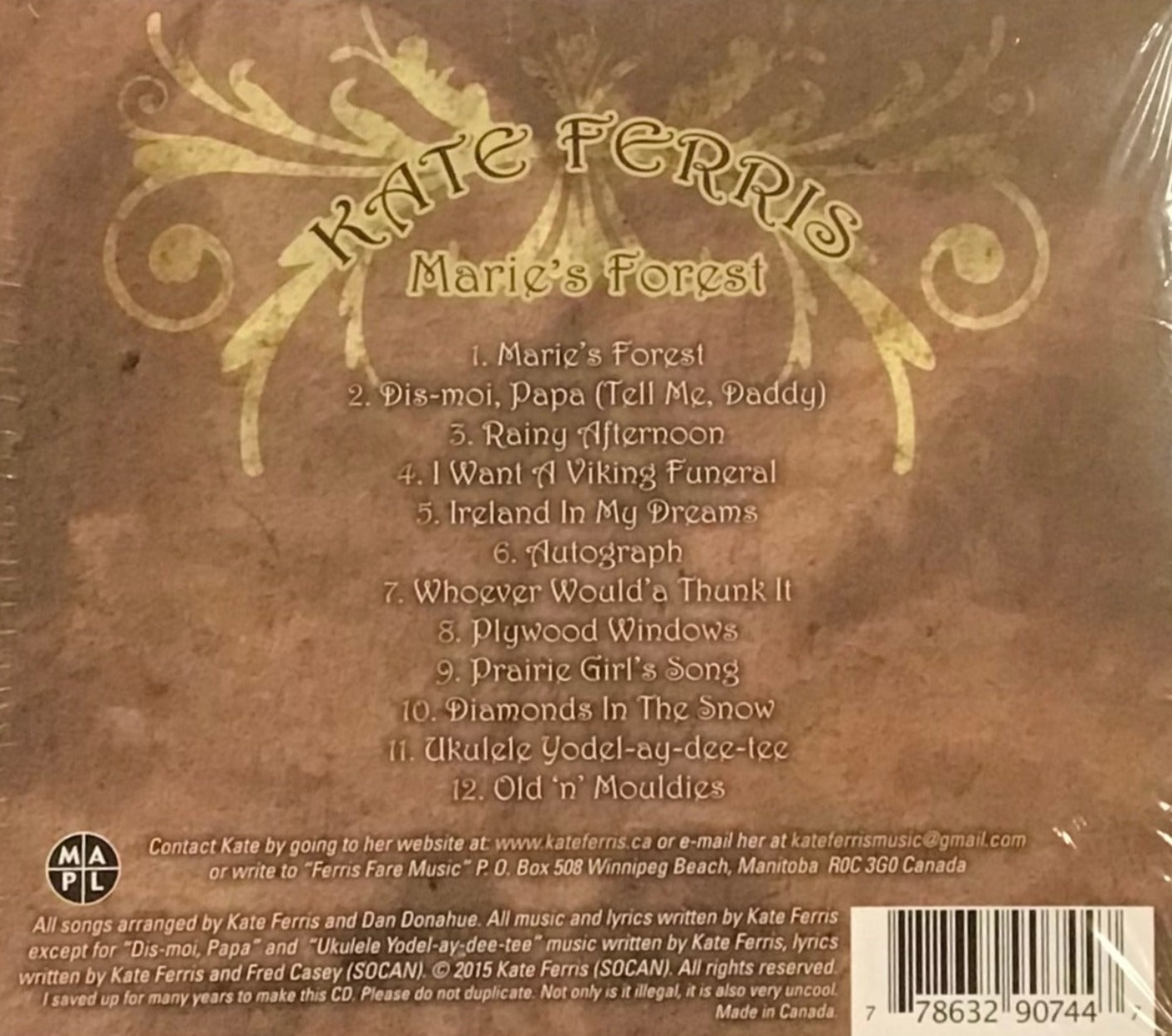 Local Artist CD: Marie's Forest by Kate Ferris