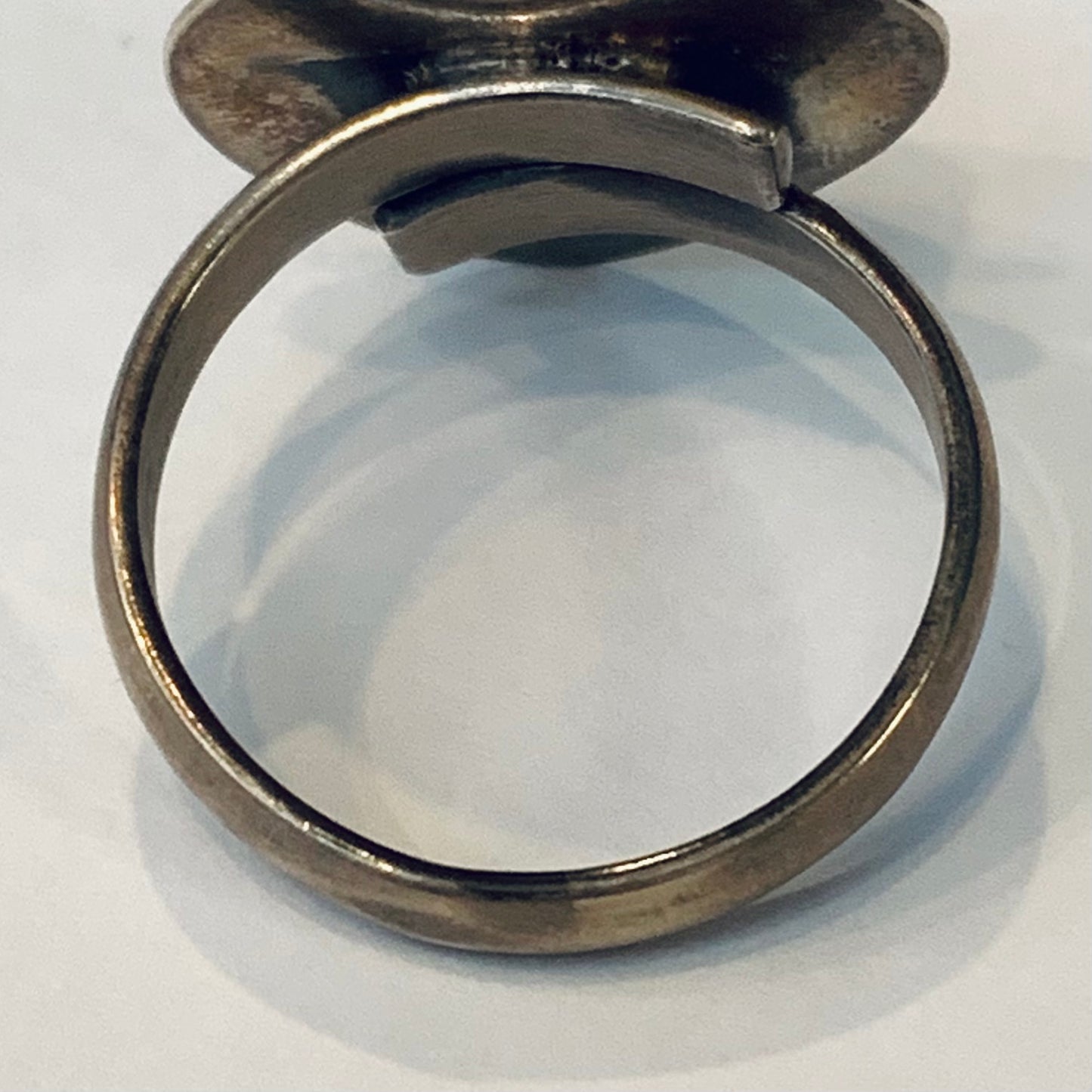 Peach Agate Silver Ring