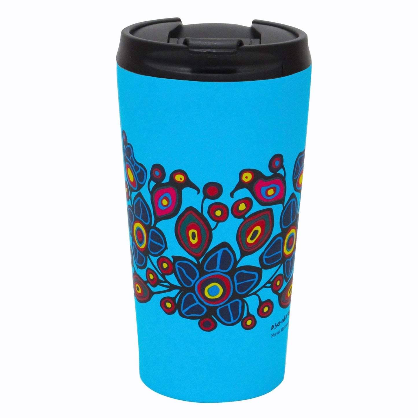 Indigenous Art - Norval Morrisseau Flowers & Birds Travel Mug