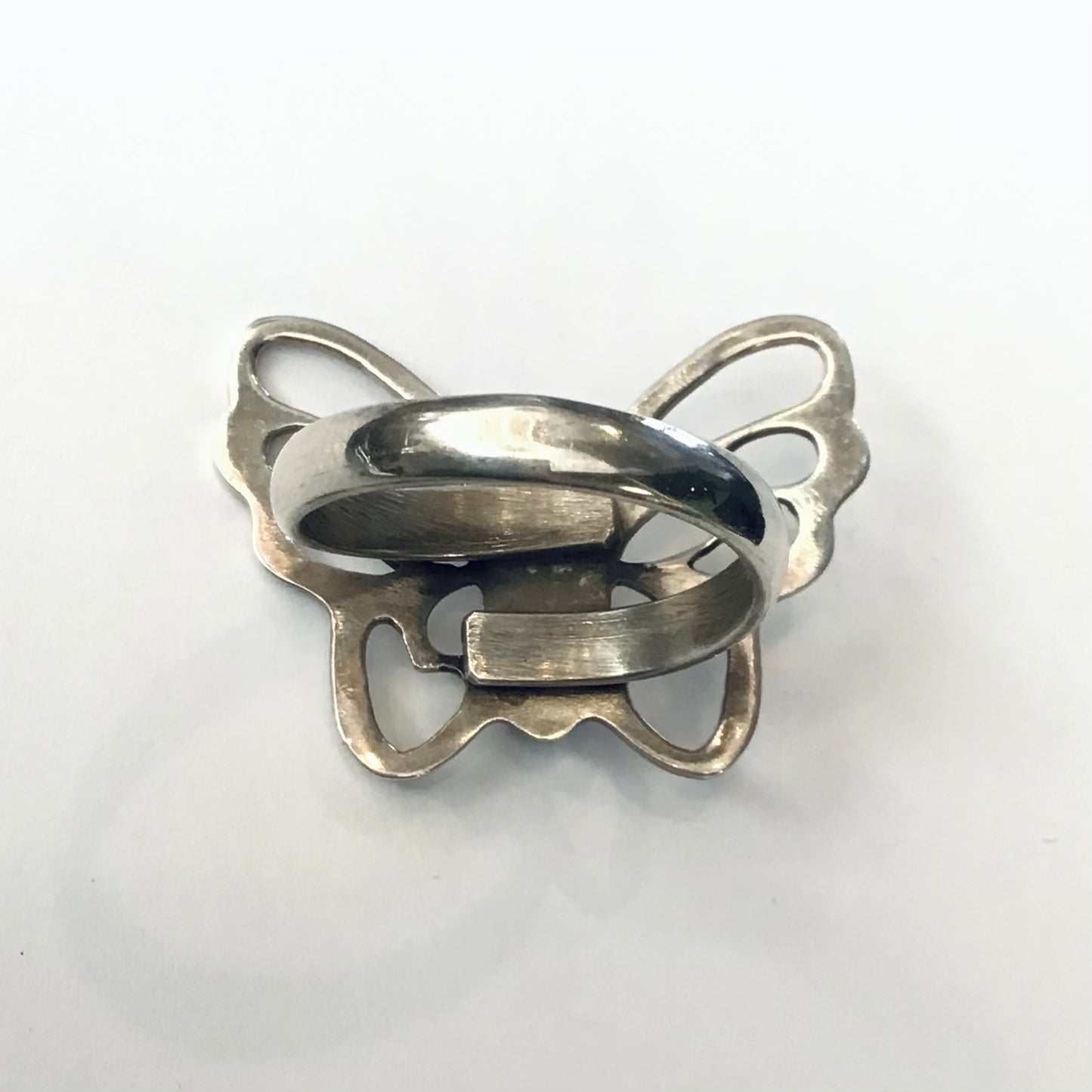 Dark Turquoise Butterfly Silver Ring