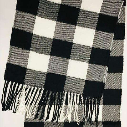 Black and White Plaid Scarf