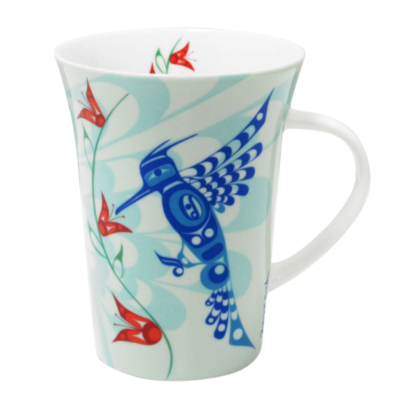 Indigenous Art Porcelain Mug - Francis Dick Peace, Love and Happiness