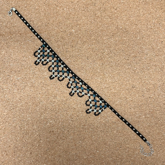 Blue Beaded Chocker Necklace