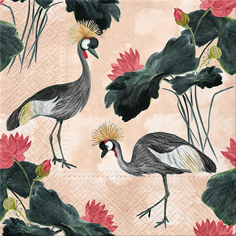 Large Cranes & Water Lily Napkins