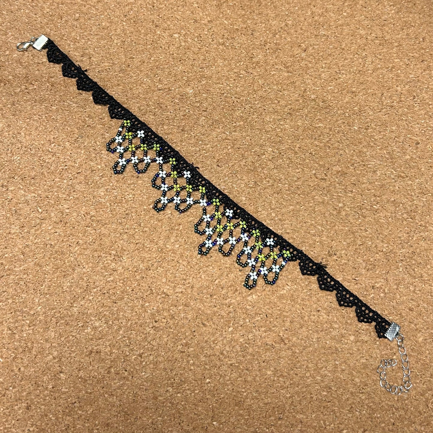 Green Beaded Choker Necklace