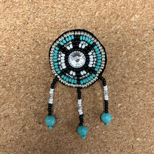 Beaded Medicine Wheel Pin