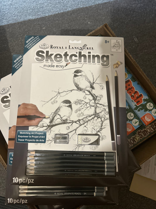 Sketch Kit - Chickadees with Winter Berries