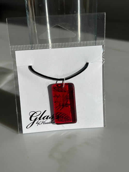 Glass Pendant - Leaves - by Heather Dawson