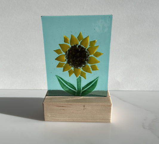 Fused Glass Suncatcher - Sunflower - by Heather Dawson