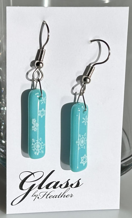 Glass Snowflake Earrings - by Heather Dawson