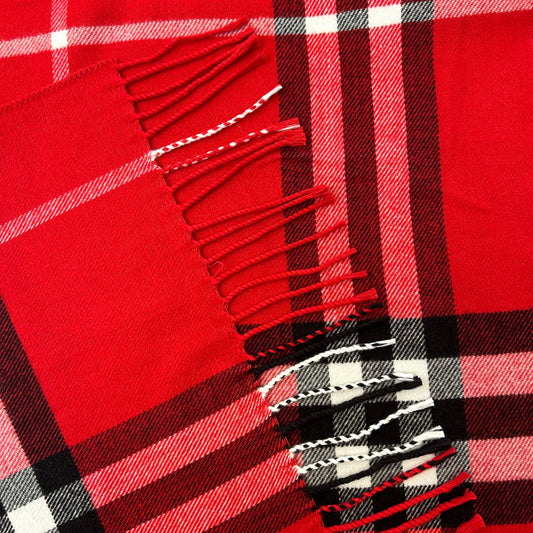 Red Plaid Winter Scarf