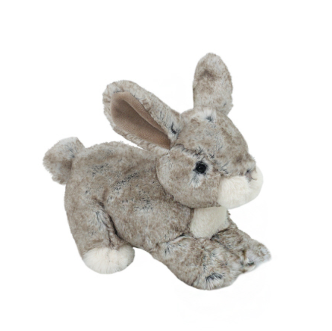 Plush rabbit toy on a white background