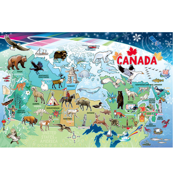 Map of Canada Rope Handle Floor Puzzle
