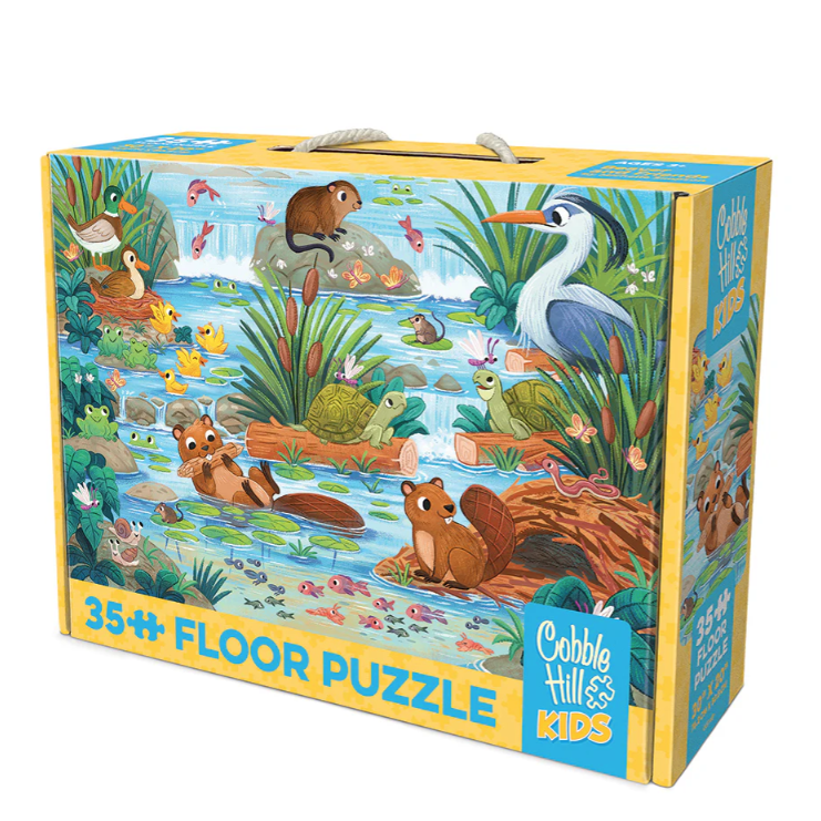 Beaver and Friends Rope Handle Floor Puzzle