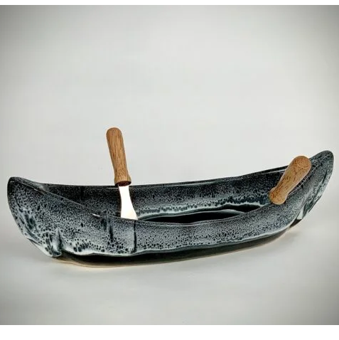 Canoe Dip Pot - Black Diamonds