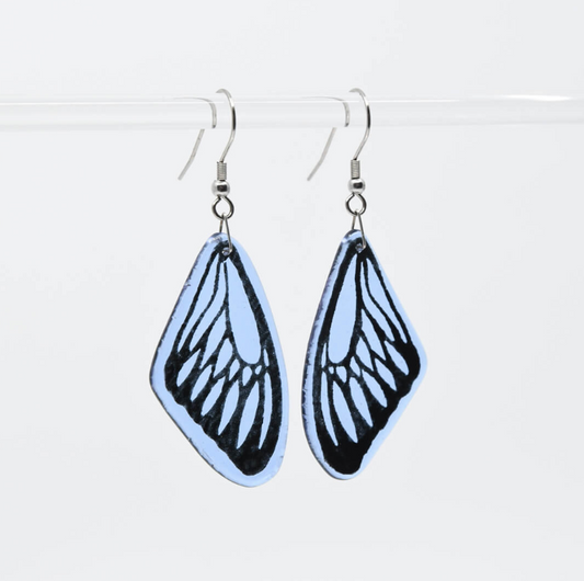 Lavender Glass Butterfly Wing Earrings - by Heather Dawson