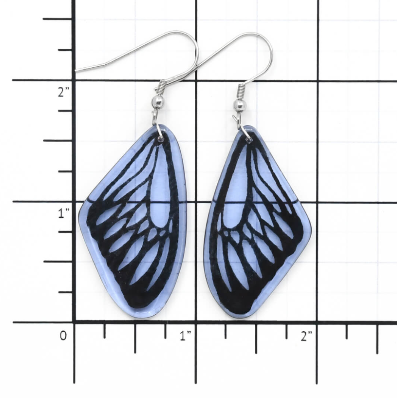 Lavender Glass Butterfly Wing Earrings - by Heather Dawson