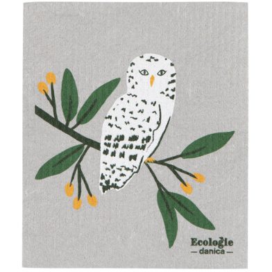Forest Fete Owl Swedish Dishcloth