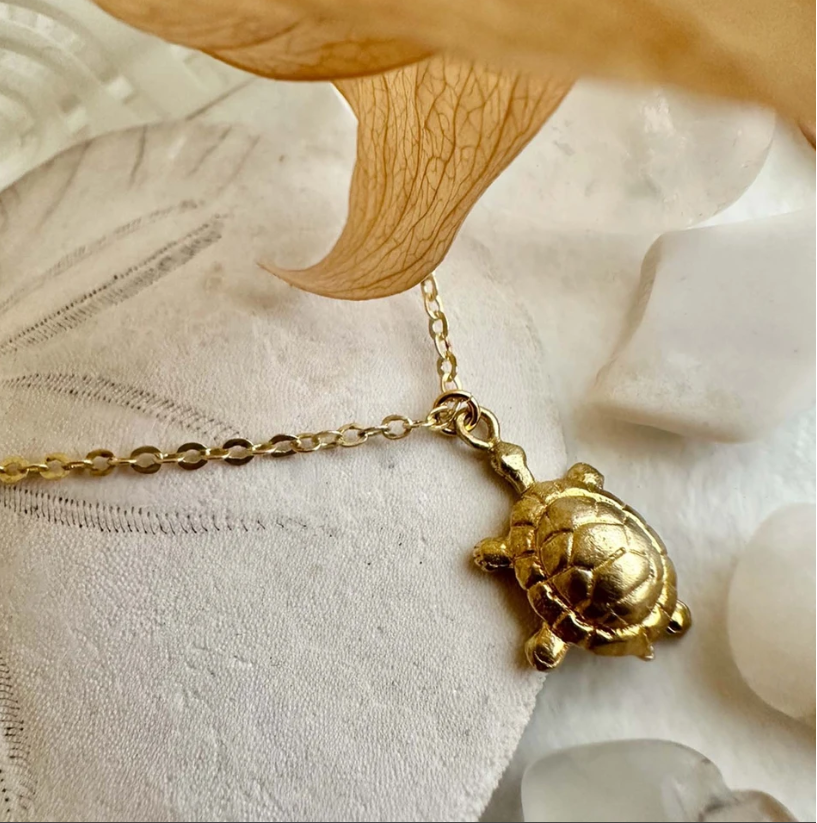"I like Turtles" Turtle Charm Necklace