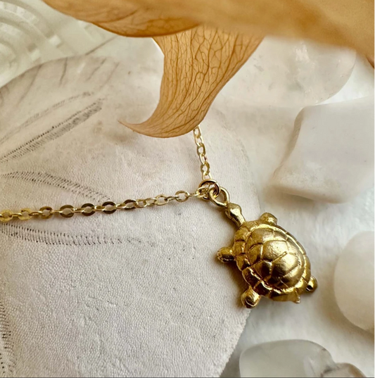 "I like Turtles" Turtle Charm Necklace