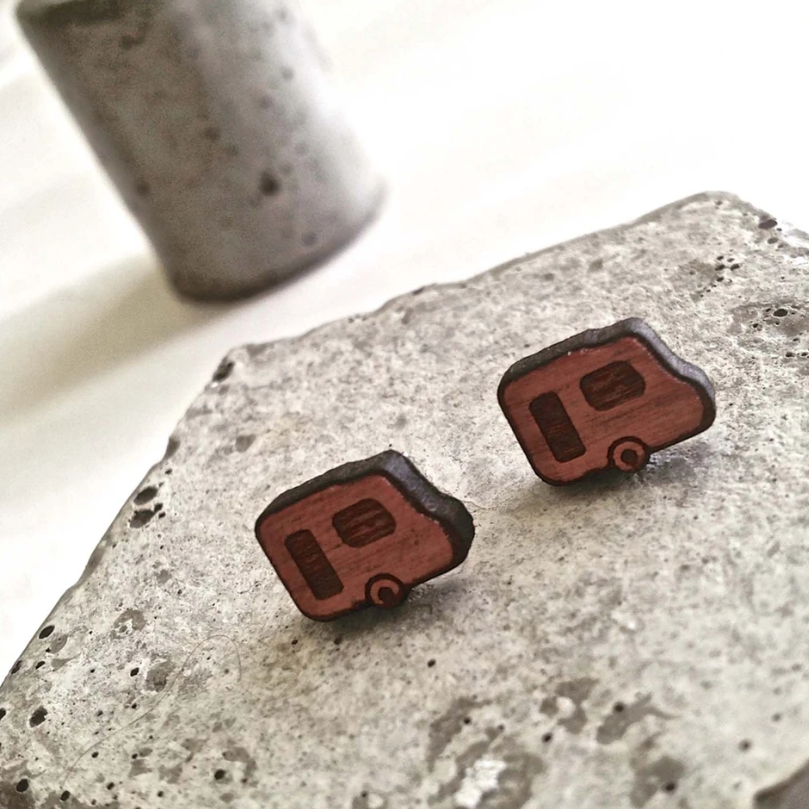 "Shasta" Cherrywood Vintage Earrings
