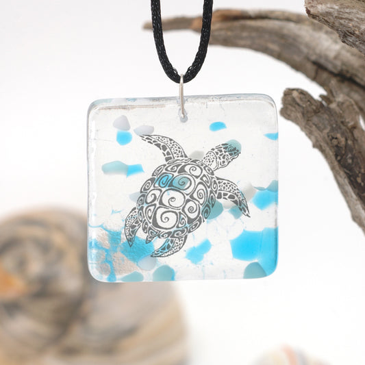Glass Pendant - Sea Turtle - by Heather Dawson