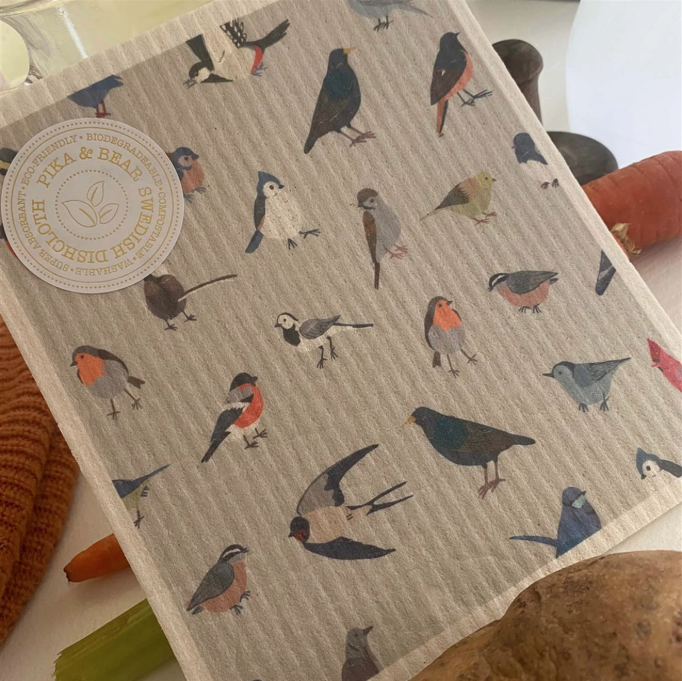 "Put a bird on it" Song Bird Design Swedish Dishcloth