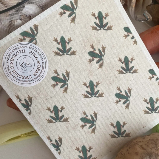 "FREGS" So many Frogs Swedish dishcloth