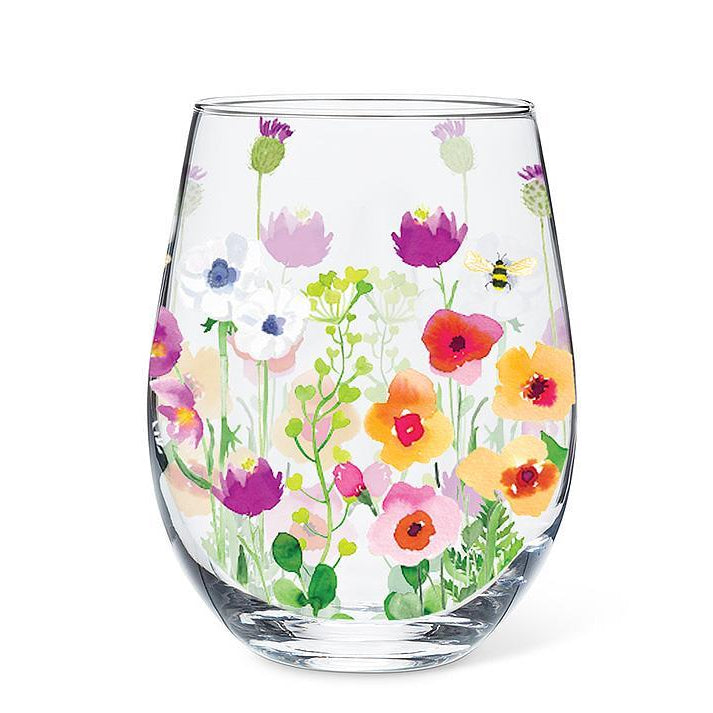 Bee Garden Stemless Wine Glass