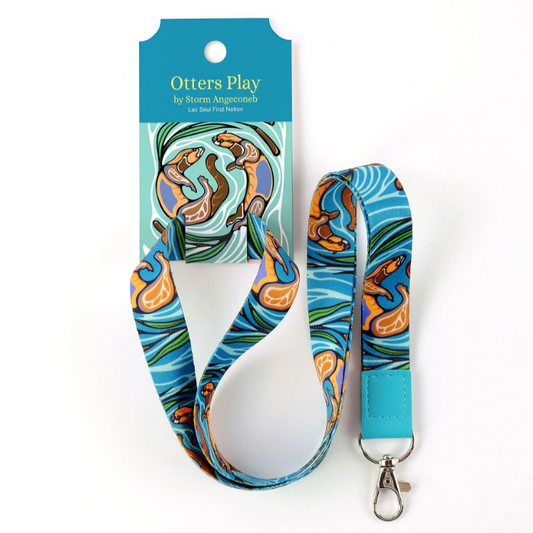 Art Lanyard "Otters Play" by Storm Angeconeb