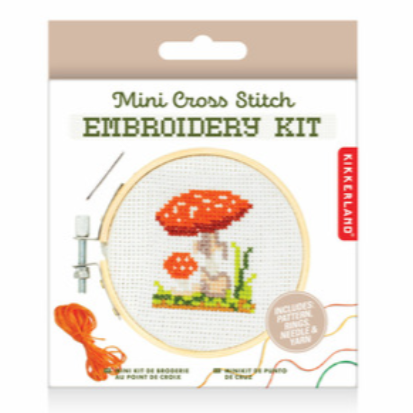 Mini Cross Stitch Embroidery Kit - Mushroom