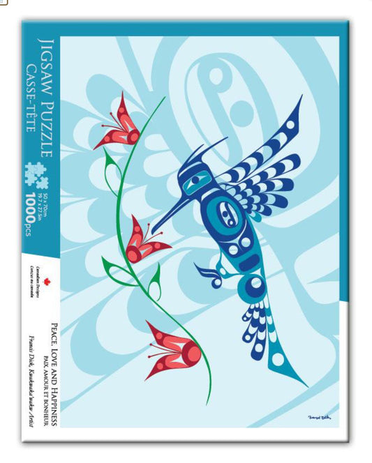 Indigenous Art Puzzle -Francis Dick Peace, Love and Happiness