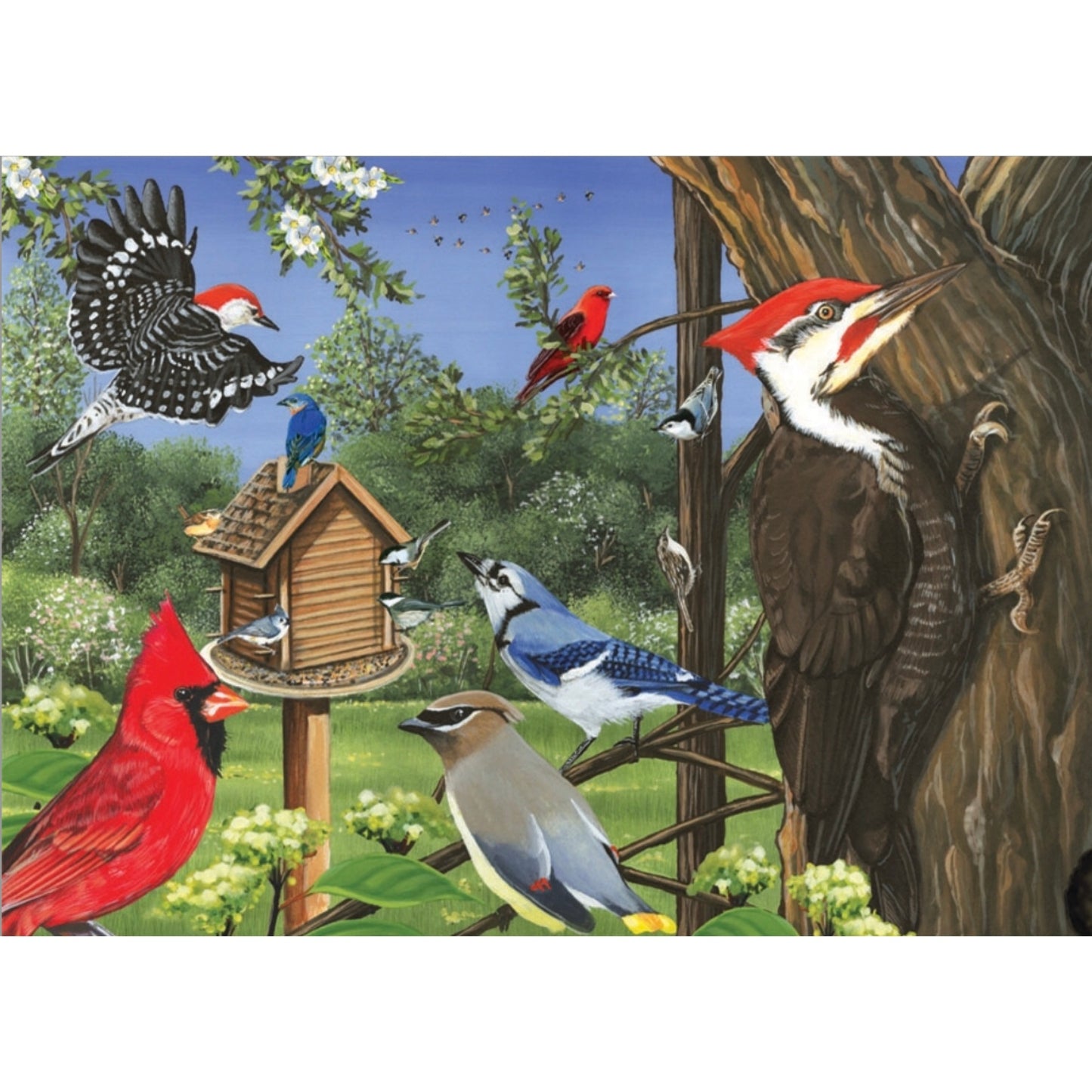 Cobble Hill Tray Puzzle - Around the Birdfeeder