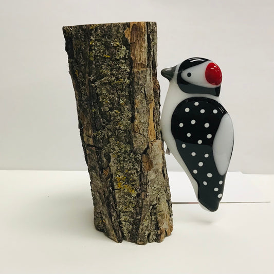 Fused Glass Woodpecker (R)