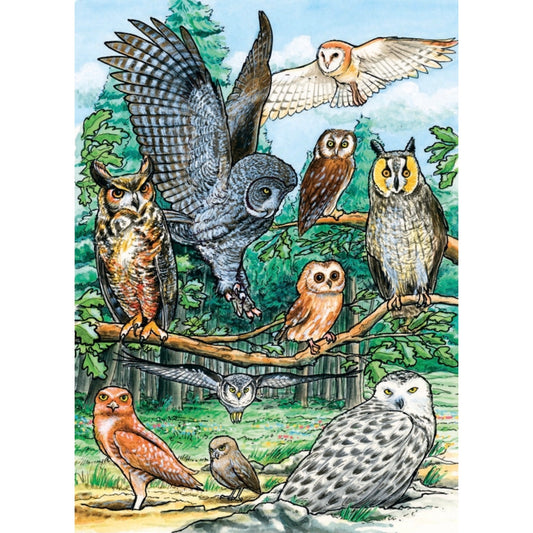 Cobble Hill Tray Puzzle - North American Owls