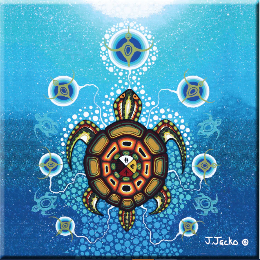 Indigenous Art Ceramic Tile - Medicine Turtle