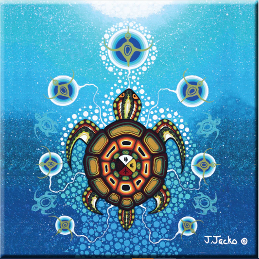Indigenous Art Ceramic Tile - Medicine Turtle